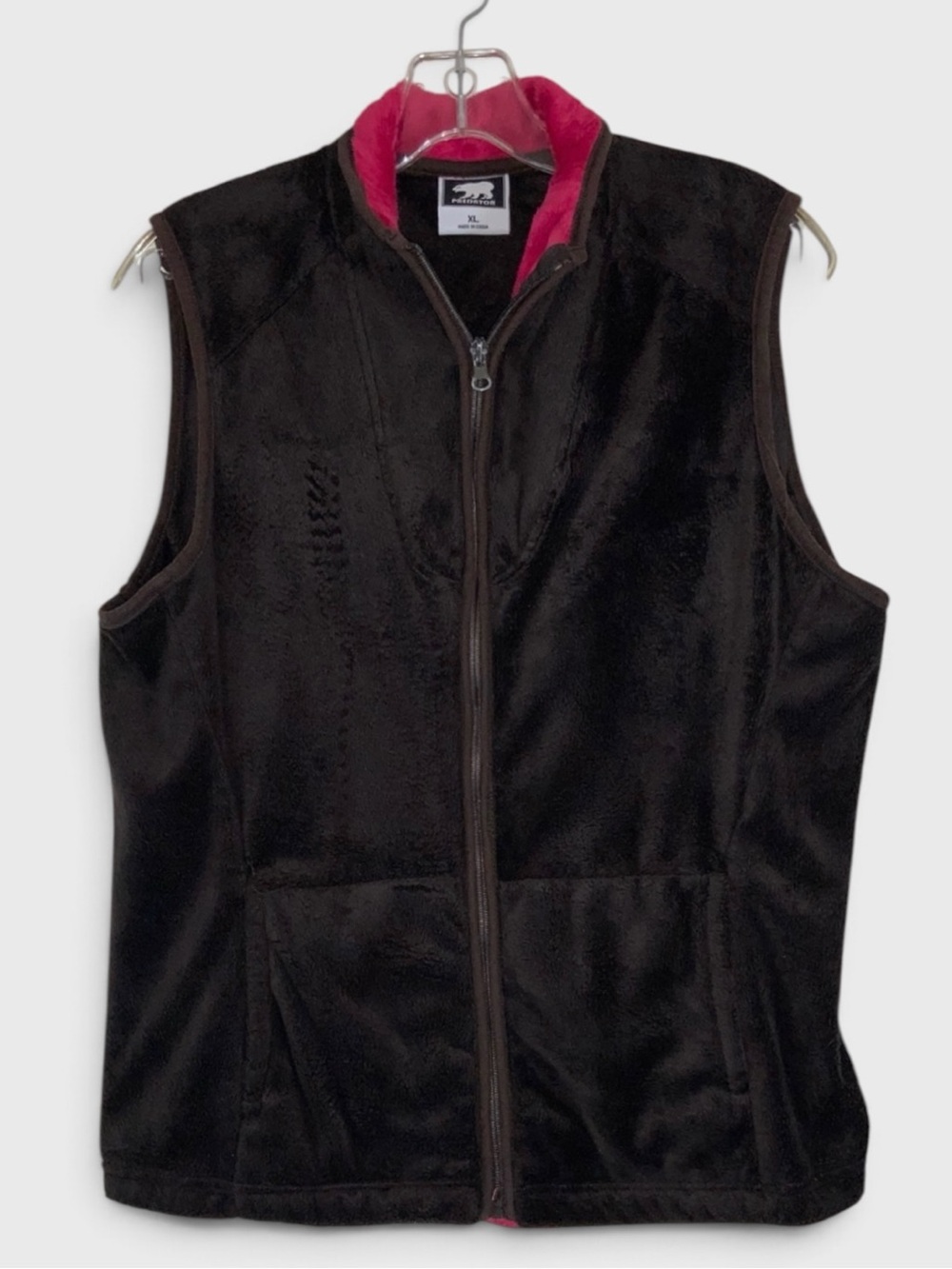 1004 10/$50🏄🏻♀️ Predator Brown Fleece Vest with Pockets